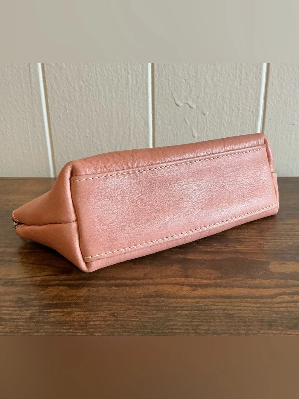 Portland Leather Goods Eclipse Makeup Bag First Quality Retail Line Vintage Pink